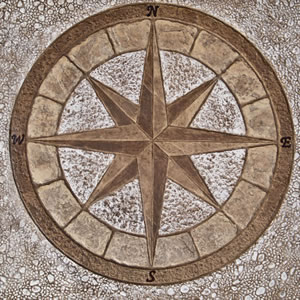 Stamped Concrete - Compass Rose Stamping